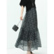 COCOBELLA temperament flowing printed large pleated floral skirt A-line long skirt HS117