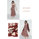 COCOBELLA heavy industry silk ruffle suspender skirt printed chiffon long skirt FR187