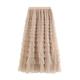 Mesh cake skirt for women 2022 autumn new sweet and elegant temperament multi-layer spliced ​​midi skirt skirt