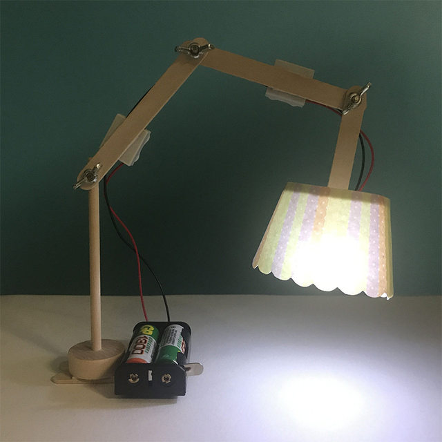 Folding LED small desk lamp creative invention student homework handmade general technical examination materials teaching aids