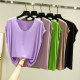 Modal Sleeveless T -shirt Female Summer Loose Loose Lesson Character Thin Models Slender and Weaving V -neck Version