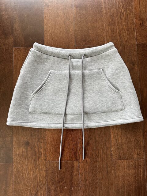 2024 autumn and winter new style plus velvet drawstring sweatshirt cotton A-line skirt skirt casual sports skirt