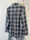 Power style dressing plaid shirt for women early autumn large size American retro loose exterior sunscreen shirt lazy style top
