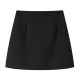 Black commute A -line suit short skirt women autumn and winter versatile large size cover high waist high waist anti -bare woolen hip skirt