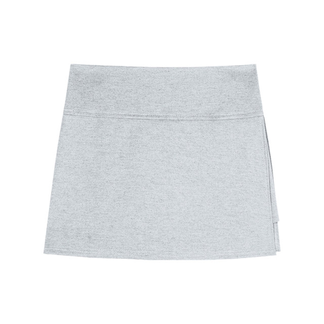 Gray sports sweat skirt skirt women's early autumn slightly fat mm large size yoga skirt small A-line hip skirt pants