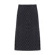 Black wave dot suits skirt women's autumn and winter large size fat MM covered belly high waist and thin straight tube split bag hip long skirt
