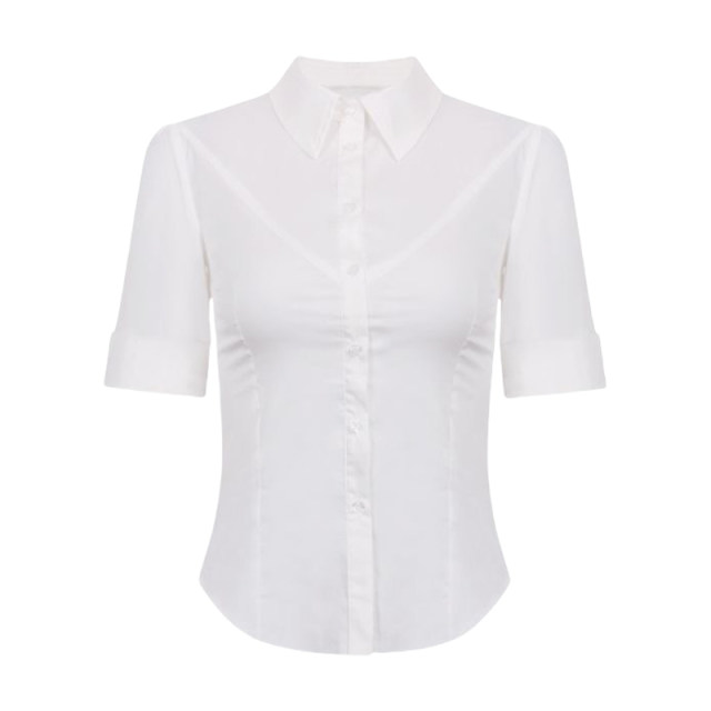 A slightly fat outfit is pure and craving white shirt for women in spring and summer large size to show their figure tight and slim sexy tops for girls
