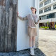 Khaki skirt for women spring and summer short small person with high waist anti-exposure loose large size straight skirt casual short skirt
