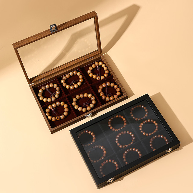 Large dustproof skylight with lid bracelet storage box Buddhist beads and cultural bracelet collection box Buddha string bracelet jewelry box