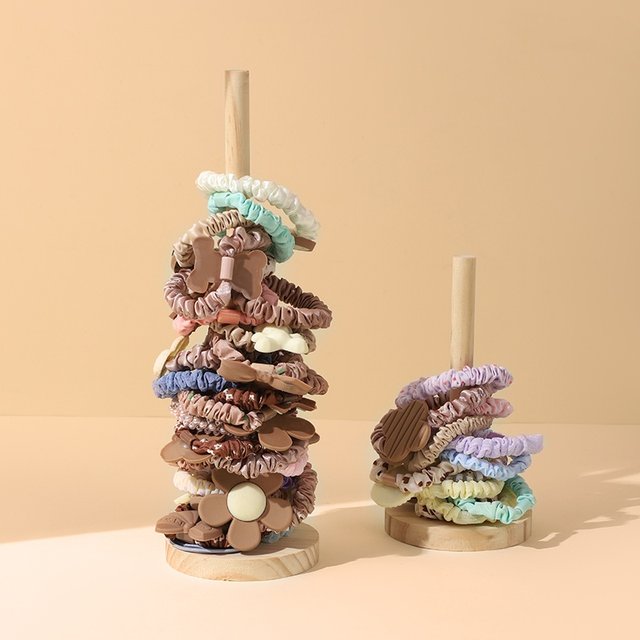 Head flower stand head rope hair ring storage stand cylindrical jewelry stand vertical bracelet bracelet jewelry counter display props
