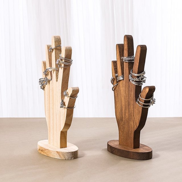 Solid wood creative jewelry display rack ring storage rack ring bracelet bracelet jewelry live display stall rack