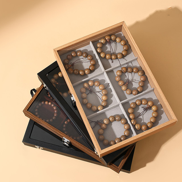 Large dustproof skylight with lid bracelet storage box Buddhist beads and cultural bracelet collection box Buddha string bracelet jewelry box