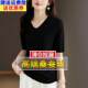 
Big brand mulberry silk green v-neck short-sleeved T-shirt for women 2024 summer loose large size chicken heart collar T-shirt top small shirt