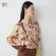 HPLY Hebili 24 autumn new women's hem tightening design short printed shirt jacket
