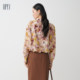 HPLY Hebili 24 autumn new women's hem tightening design short printed shirt jacket

