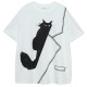 MOVEUP Fantasy Walk 2025 Summer New Style.FUN Series Round Neck and Shoulder Fun Print Short T-Shirt for Women