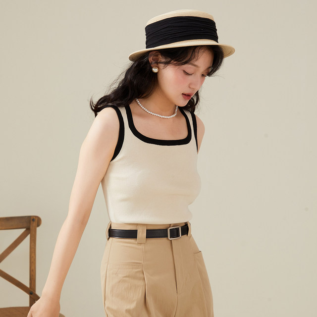 Women's inner vest knitted suspender sleeveless bottom top high-quality summer women's clothing