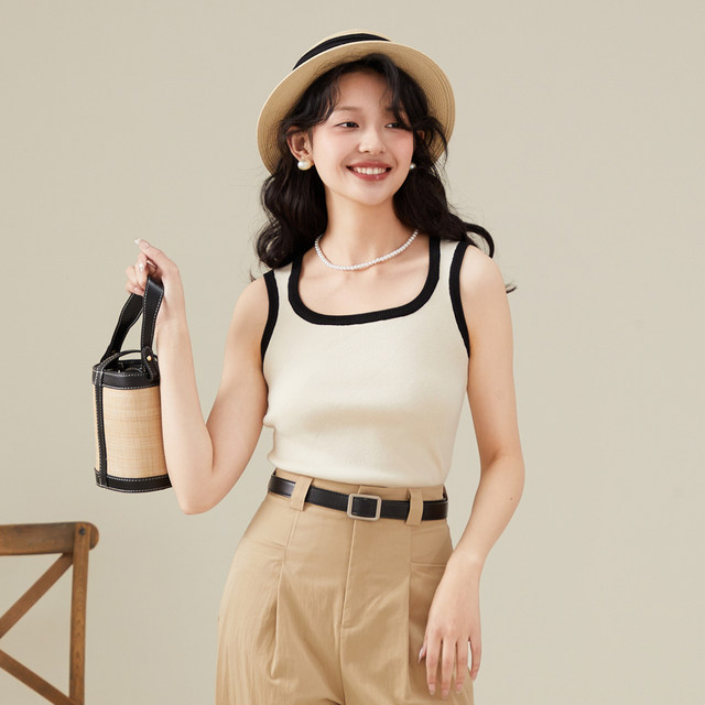 Women's inner vest knitted suspender sleeveless bottom top high-quality summer women's clothing