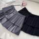 Lace-up high-waisted gray flower bud pleated skirt for women 2025 spring and autumn Korean version versatile anti-exposure A-line short skirt
