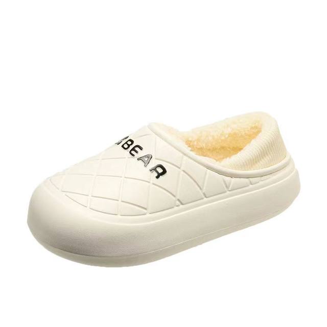 Buy one free, one free cotton cotton slippers, ladies in the winter indoor family couple plus warm bag and cotton shoes men's winter model
