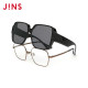 JINS large-frame round-frame sunglasses set with anti-UV sunglasses can be worn with myopia glasses LRF23A175