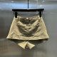 The same style as 2025 summer new pleated denim skirt for internet celebrities hot girl side zipper khaki A-line skirt