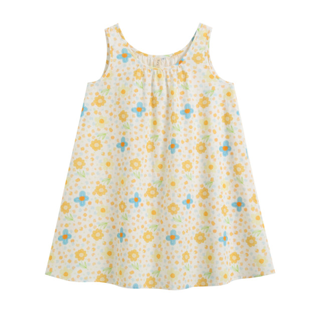Van Gogh's new sweet and cute floral cotton loose home clothing suspender vest base skirt