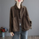 Workwear short jacket for women in autumn new large size Korean style retro all-match loose slim casual large pocket jacket trendy
