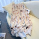 French butterfly printed cotton and linen skirt for women in summer high-end and versatile large styling a-line umbrella skirt drooping long skirt
