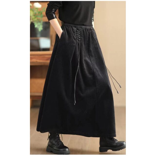 Retro light core skirt Female spring and autumn, high waist high waist, thin waist, long, long long, long, big swing A -line skirt
