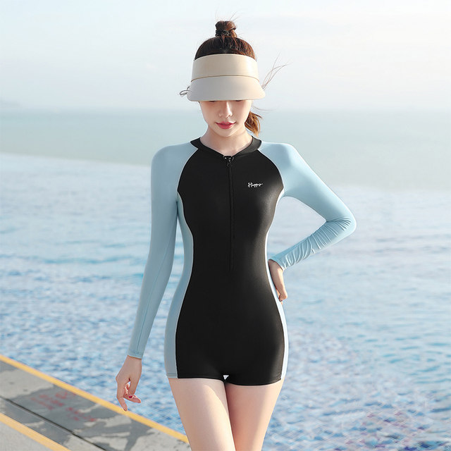 Swimsuit Ladies 2025 summer new hot style conservative one-piece flat corners covering belly slimming swimming pool sports special swimsuit