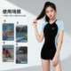 Junior high school students one-piece flat corner swimsuit for women 2025 new style for high school entrance examination swimming pool special training for middle school children