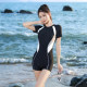 Swimsuit Women's 2025 new conservative and high-end one-piece flat corners to cover the belly and make it slim and sun protection large-size special swimsuit