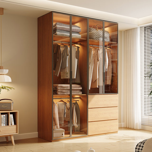 Maternal and infant grade environmentally friendly wardrobe, zero formaldehyde children's locker, large capacity storage cabinet, storage cabinet can be customized in log style