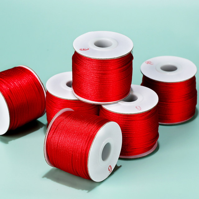 Year of the zodiac red rope bracelet women's 72 jade thread No. 71 red rope braided hand rope handcraft 5 6 7 thread diamond knot DIY