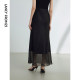 Langzi retro design straight high waist slim skirt for women 2024 summer new high-end temperament skirt
