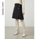 Langzi wool French design pleated retro a-line skirt women's short skirt winter new slim skirt
