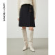 Langzi wool French design pleated retro a-line skirt women's short skirt winter new slim skirt
