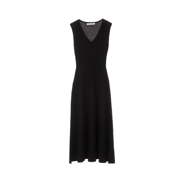Langzi French sleeveless design sensor knitted long skirt 2024 new women's temperament high -level sense dress
