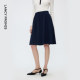 
Langzi retro blue wool umbrella skirt for women commuting fashion OLA skirt 2025 winter new style