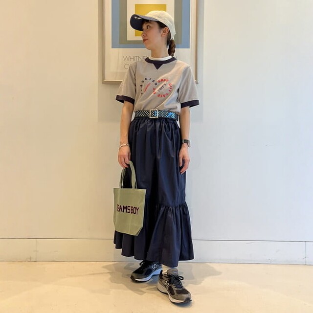 Hiyo BEAMS BOY sports skirt 25SS casual sports side button layered skirt