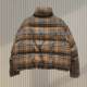 Design-sensual plaid short cotton jacket for women 2024 winter new small thickened bread jacket for cotton jacket