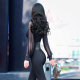 
Colorful summer mesh knitted long-sleeved top new European and American celebrity sexy shirt
