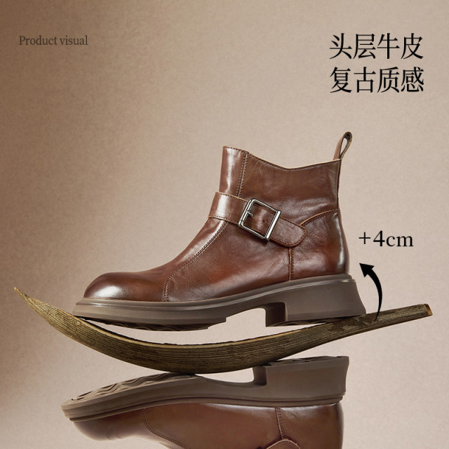 
Belle black boots scratched leather fashion boots plus velvet new black Chelsea boots short boots E8P1DDD5 pre