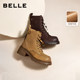 Zhang Linghe and Zhou Yutong's Belle Little Mustang British style Martin boots women's winter plus velvet thick-soled high-heeled short boots preview