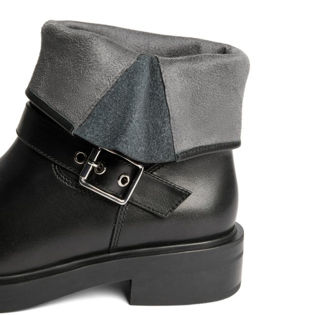 Belle Casual Retro Western Boots Women's Winter Shopping Mall Same Style New Genuine Leather Motorcycle Boots Short Boots 3EL65DZ4
