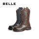 Belle Retro Western Cowboy Boots Women's Boots New Winter Genuine Leather Slim Short Boots B2395DG4