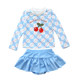 Children's long-sleeved swimsuit split sun protection skirt pants flat angle girl hot spring senior children girl swimsuit medium big children