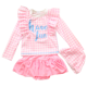 Children's swimsuit girl Korean girl split long -sleeved beach sunscreen princess skirt girl cute powder suit

