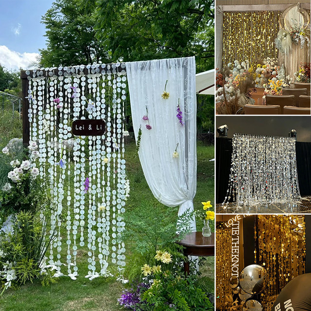 Silver sequin background cloth pendant Internet celebrity shop check-in decorative wall party birthday photo props holiday layout